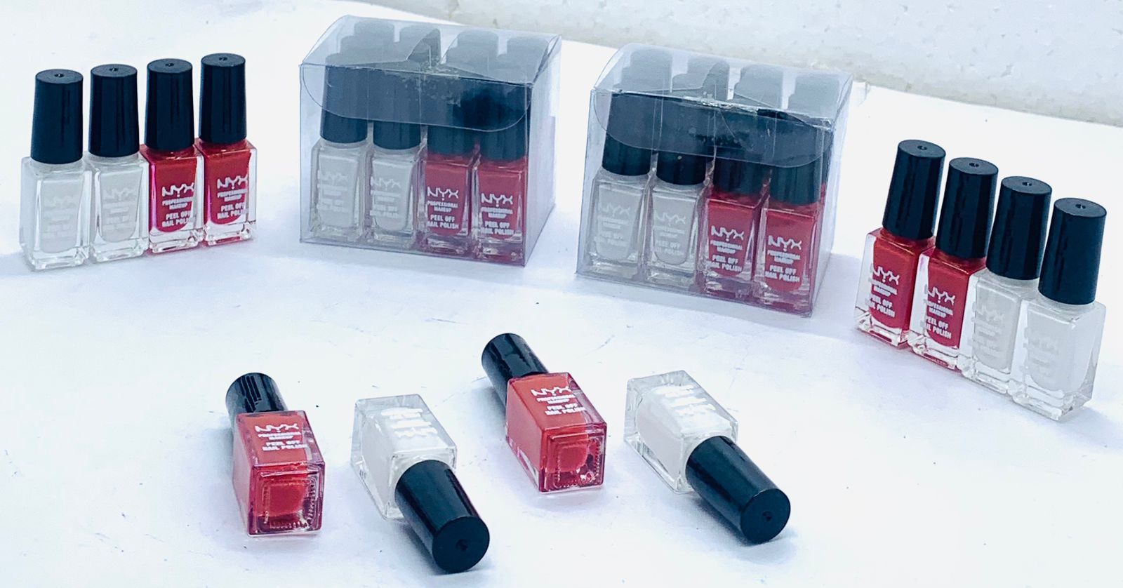 NYX Peel Off Nail Polish Out Class Quality Colors RED & WHITE